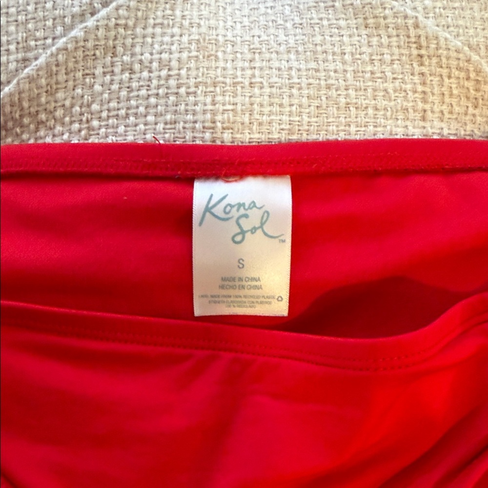 Kona Sol Bright Red Bikini Bottoms - Picture 2 of 3